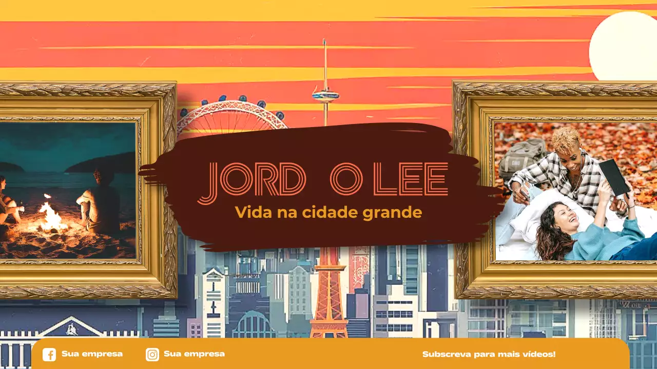 modelo de canal do youtube estilo de vida azul laranja estilo retro