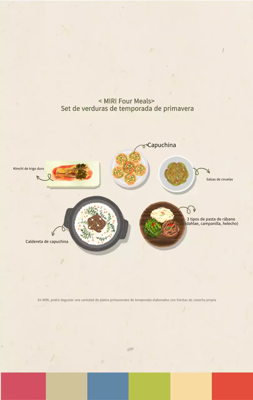 Calendario de comidas tradicionales en beige