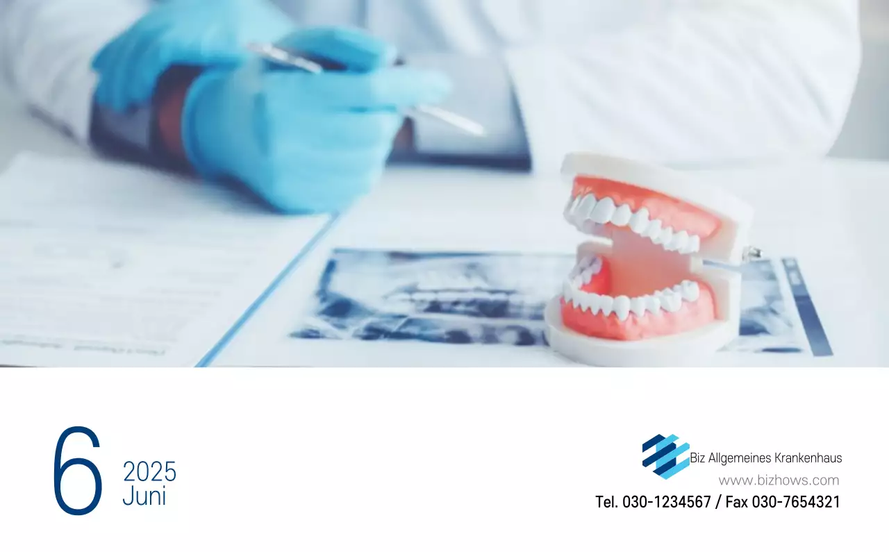 Marineblauer einfacher Krankenhaus-Werbekalender