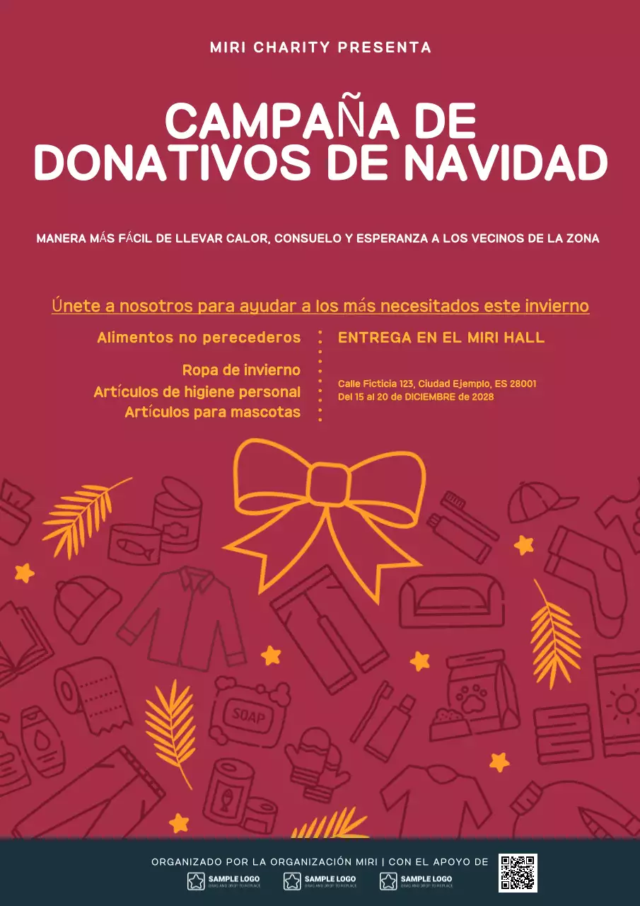 sencillo anuncio benéfico festivo