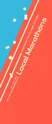 Acara maraton berwarna oranye cerah