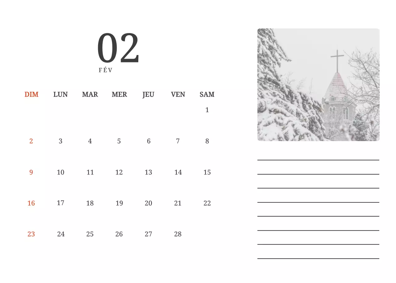 Calendrier photographique conceptuel mettant en scène des églises dans des paysages.