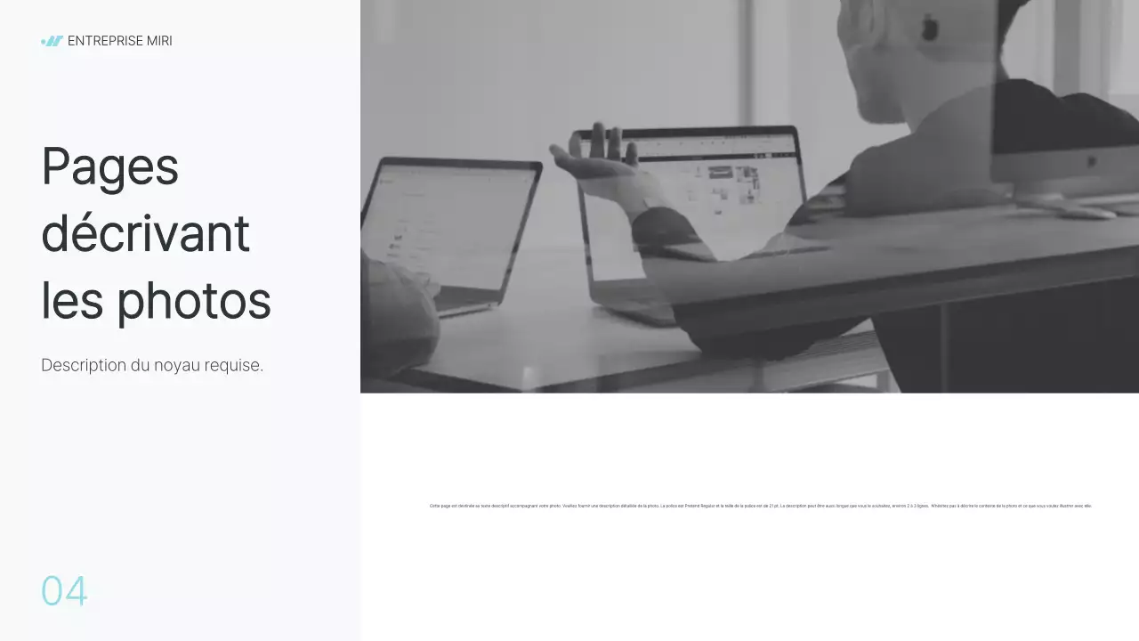 Rapport d'activité d'une entreprise moderne en gris et bleu clair