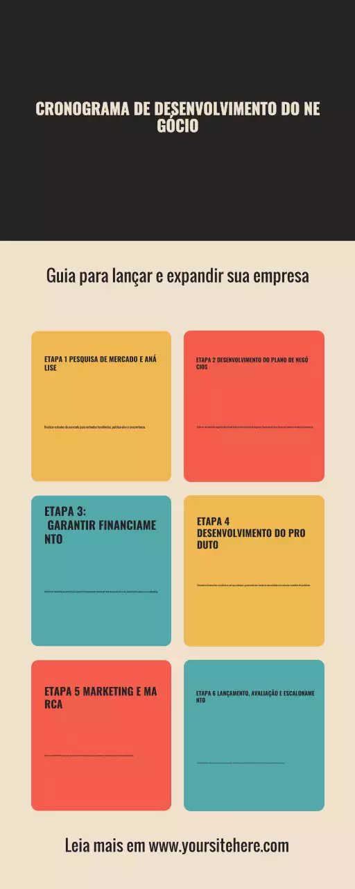 Infografia colorida sobre desenvolvimento empresarial