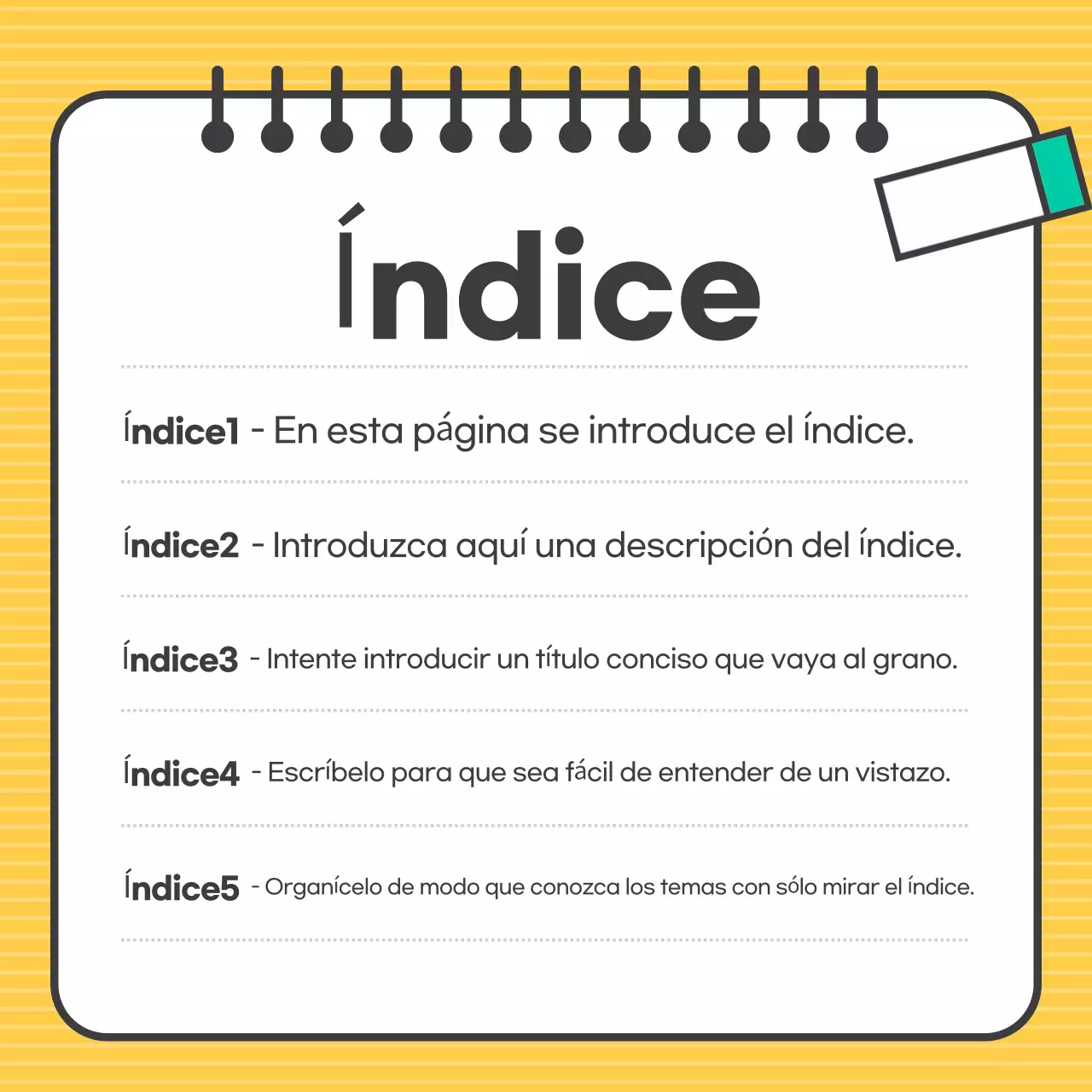Explicación de Yellow Simple Design