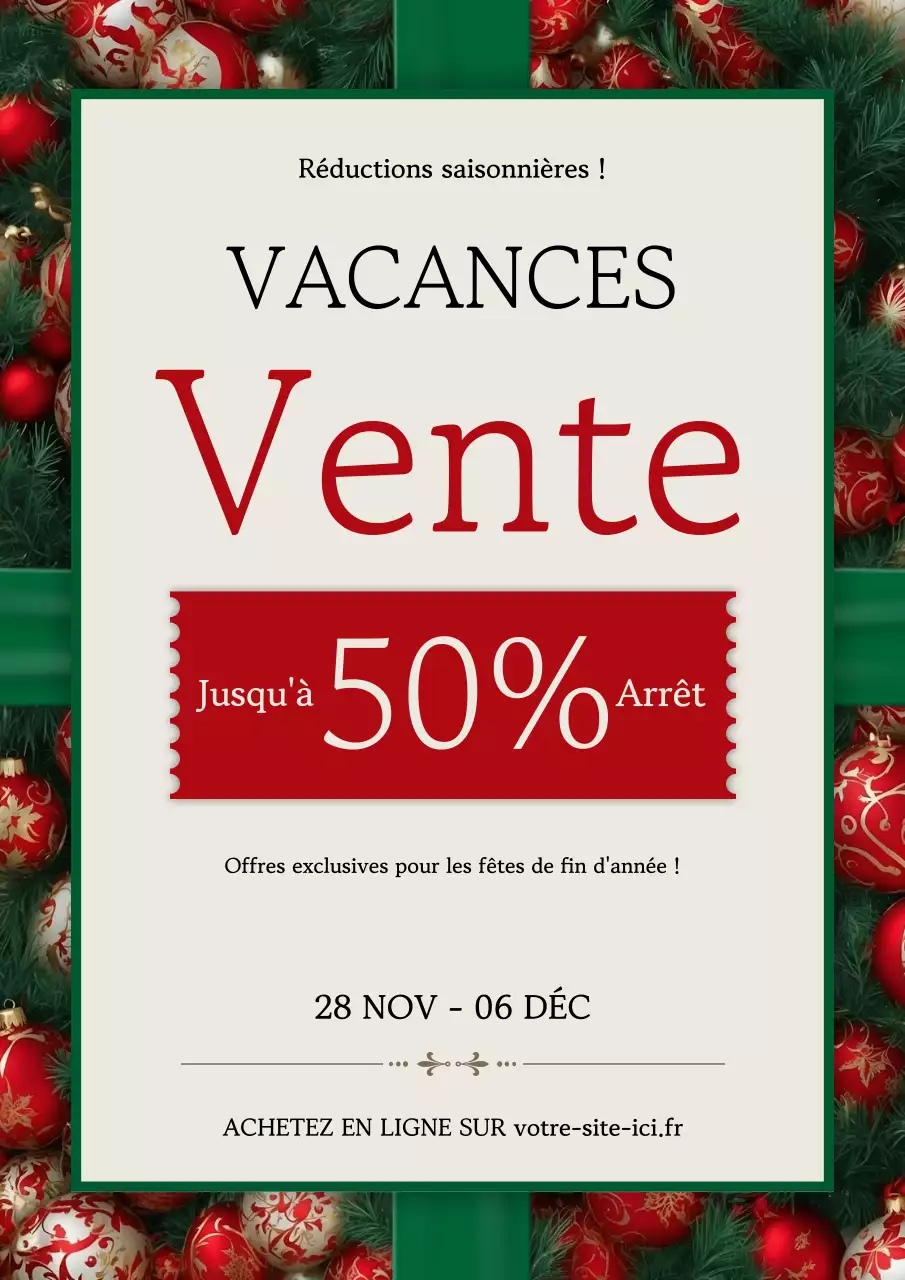 promotion des fêtes de fin d'année en rouge