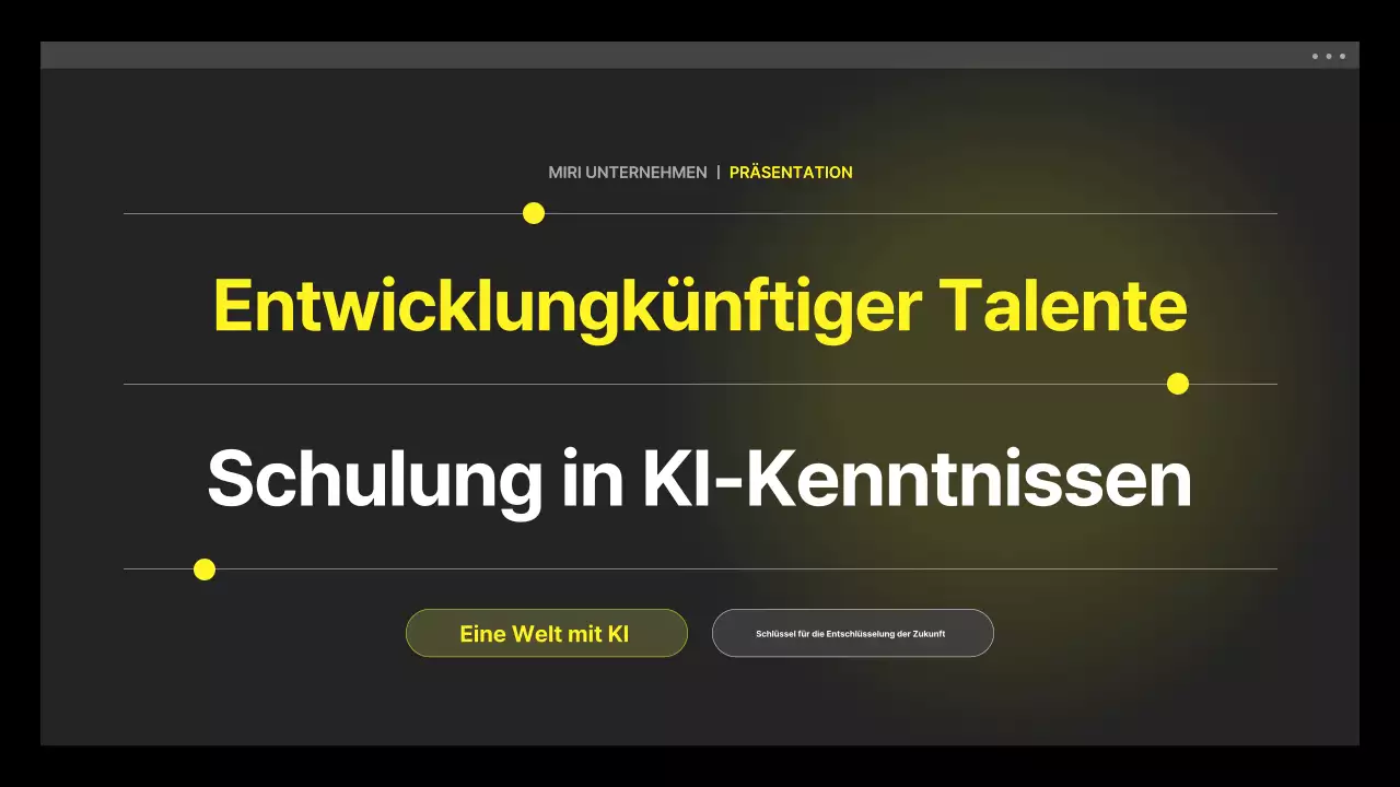 Gelbe und schwarze, cyber-eske KI-Schulungsmaterialien