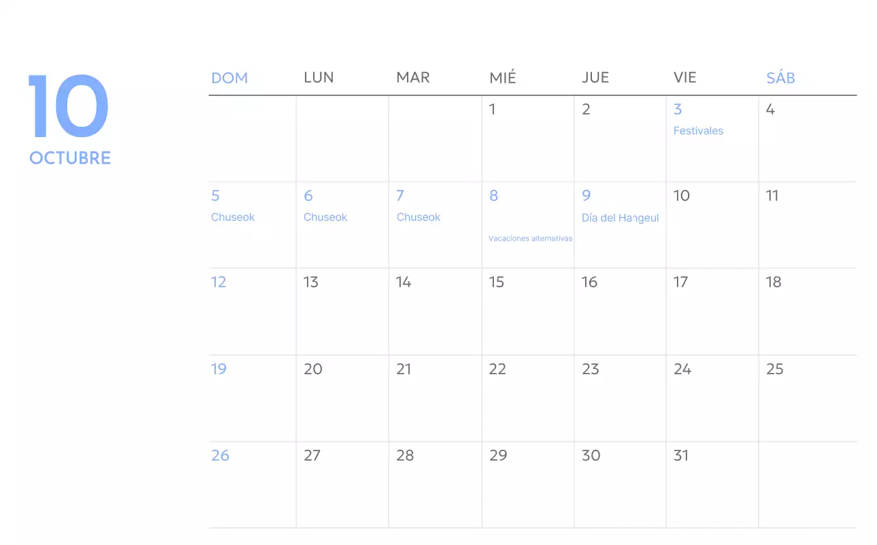 Calendario fotográfico de seguimiento de objetivos con un toque de azul
