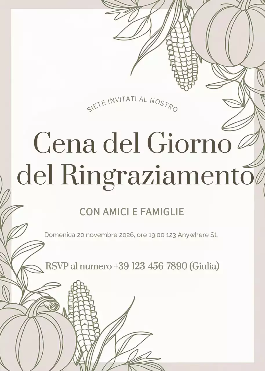 invito a cena elegante beige