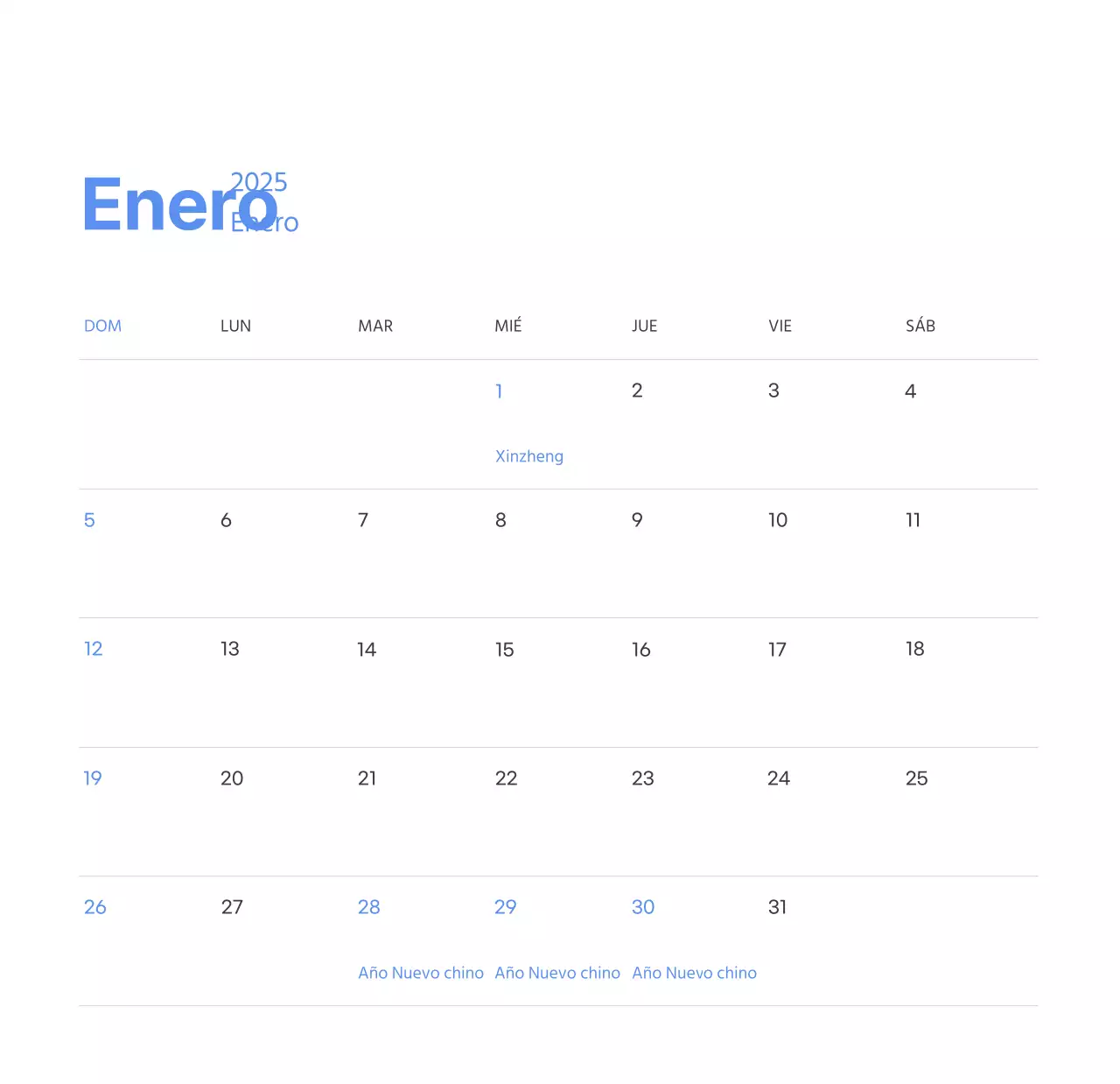 Calendario motivacional con ilustraciones llenas de energía y citas positivas sobre fondo azul claro