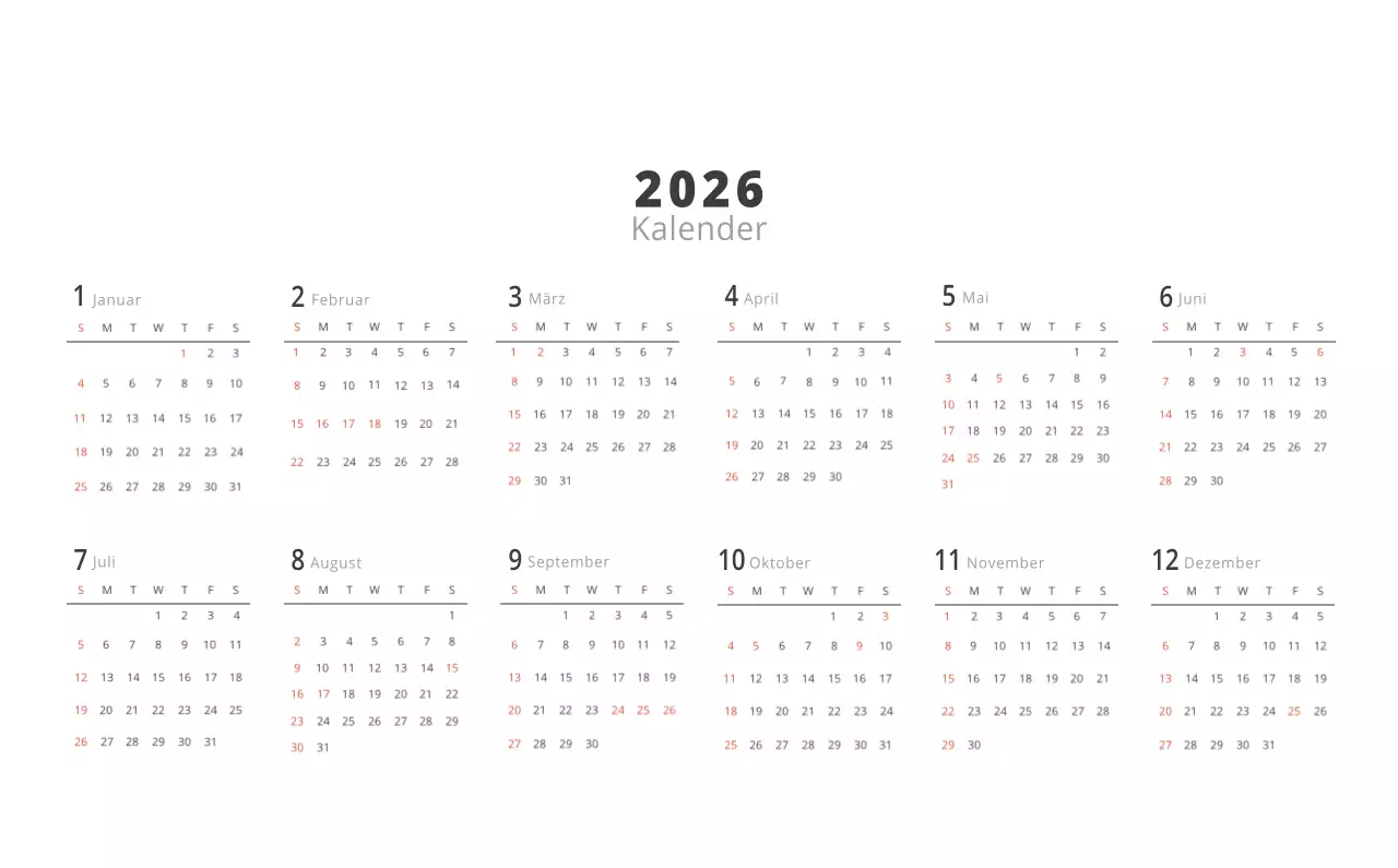 Beigefarbener minimalistischer Innenkalender