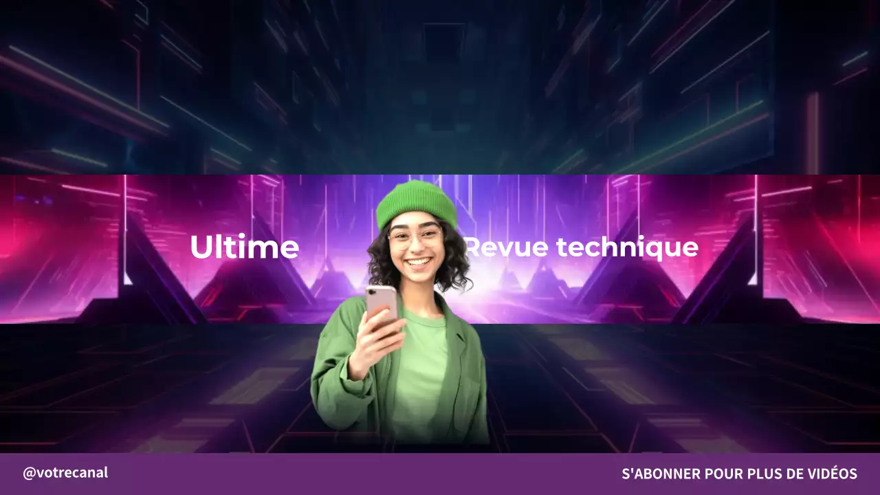 violet futuriste tech vlog youtube channel art