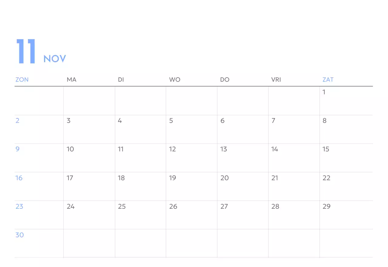 Photo goal tracker kalender met een vleugje blauw