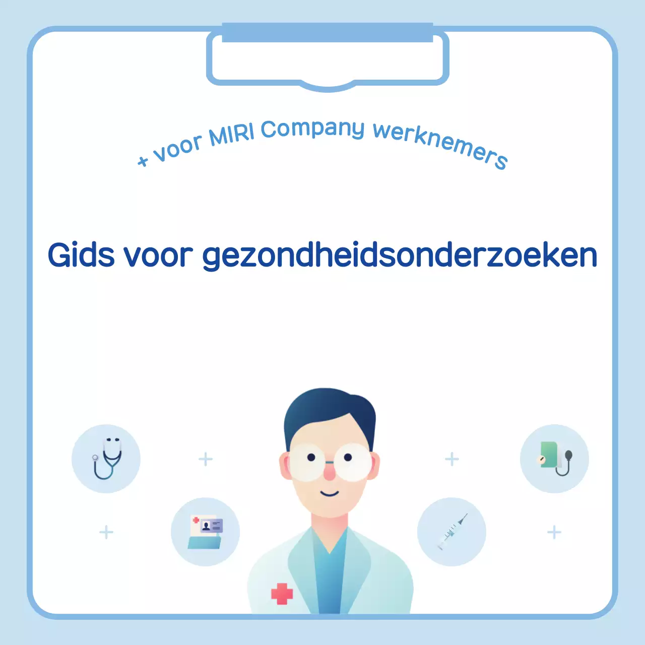 Eenvoudig bericht voor gezondheidscontrole in lichtblauw