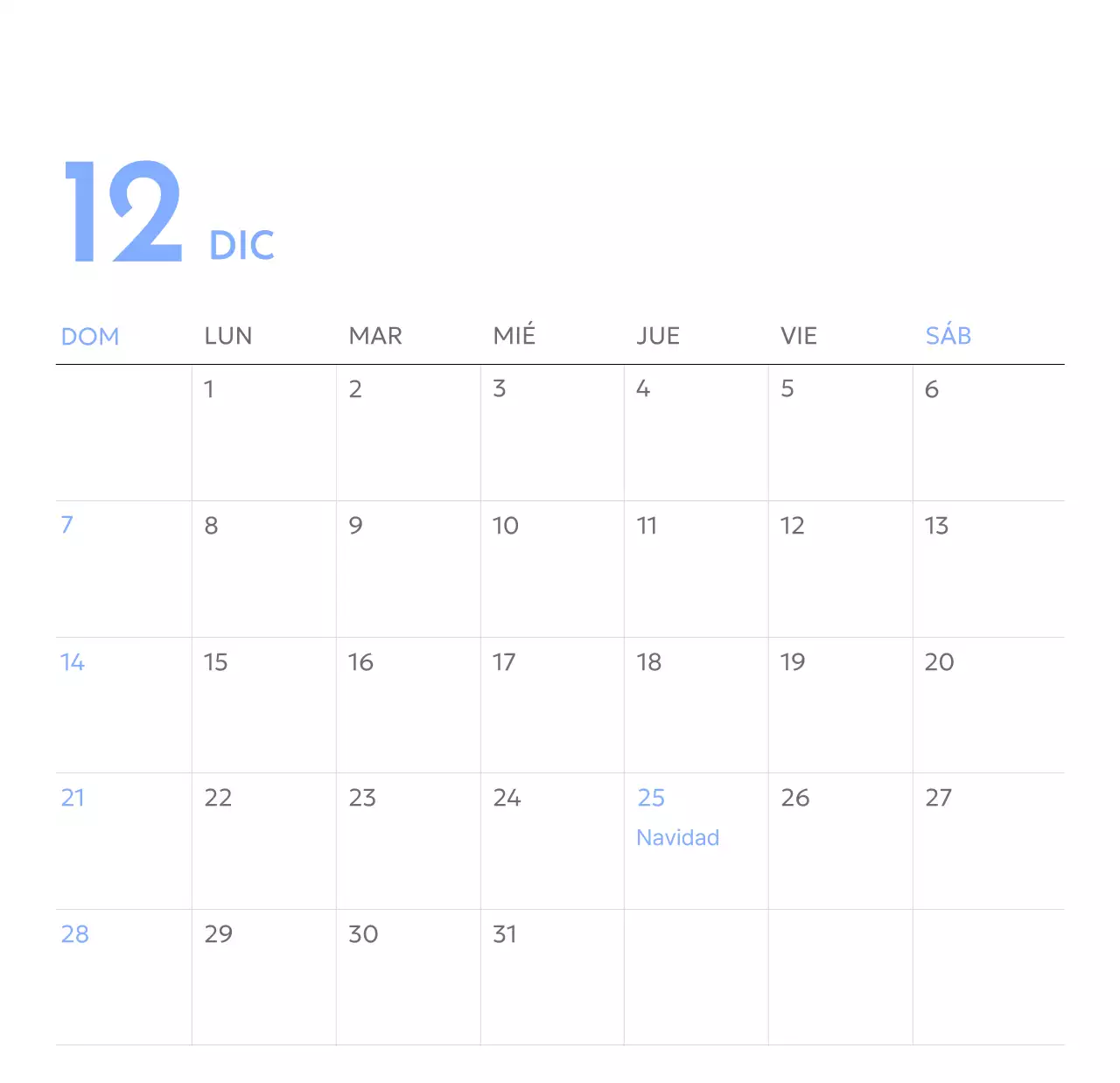 Calendario fotográfico de seguimiento de objetivos con un toque de azul