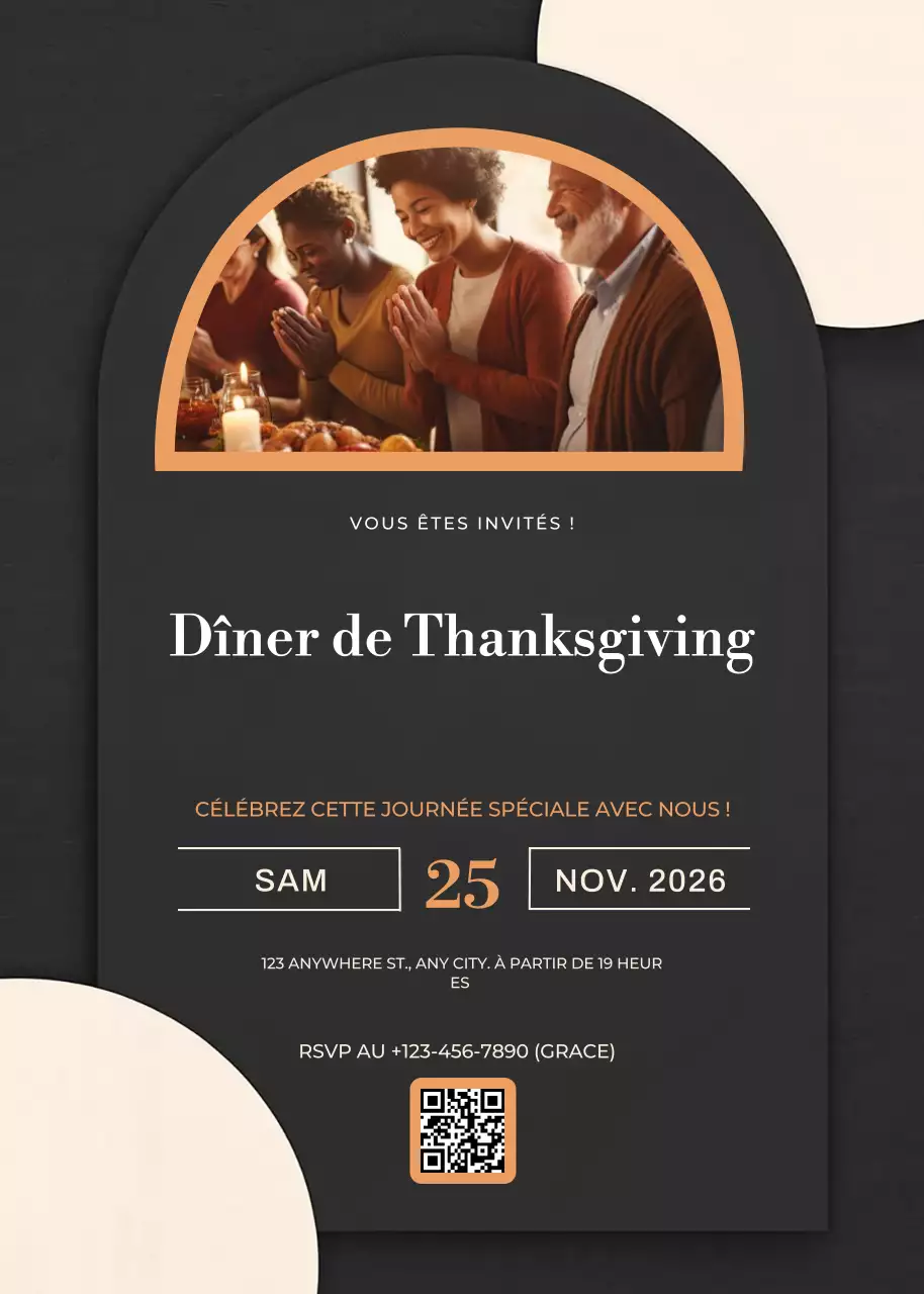 invitation à dîner élégante en noir