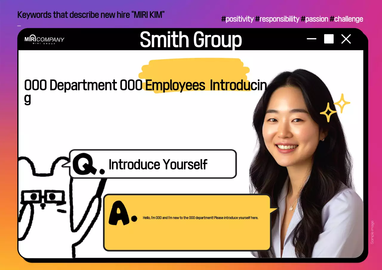 Poster giới thiệu nhân viên hiện đại màu tím