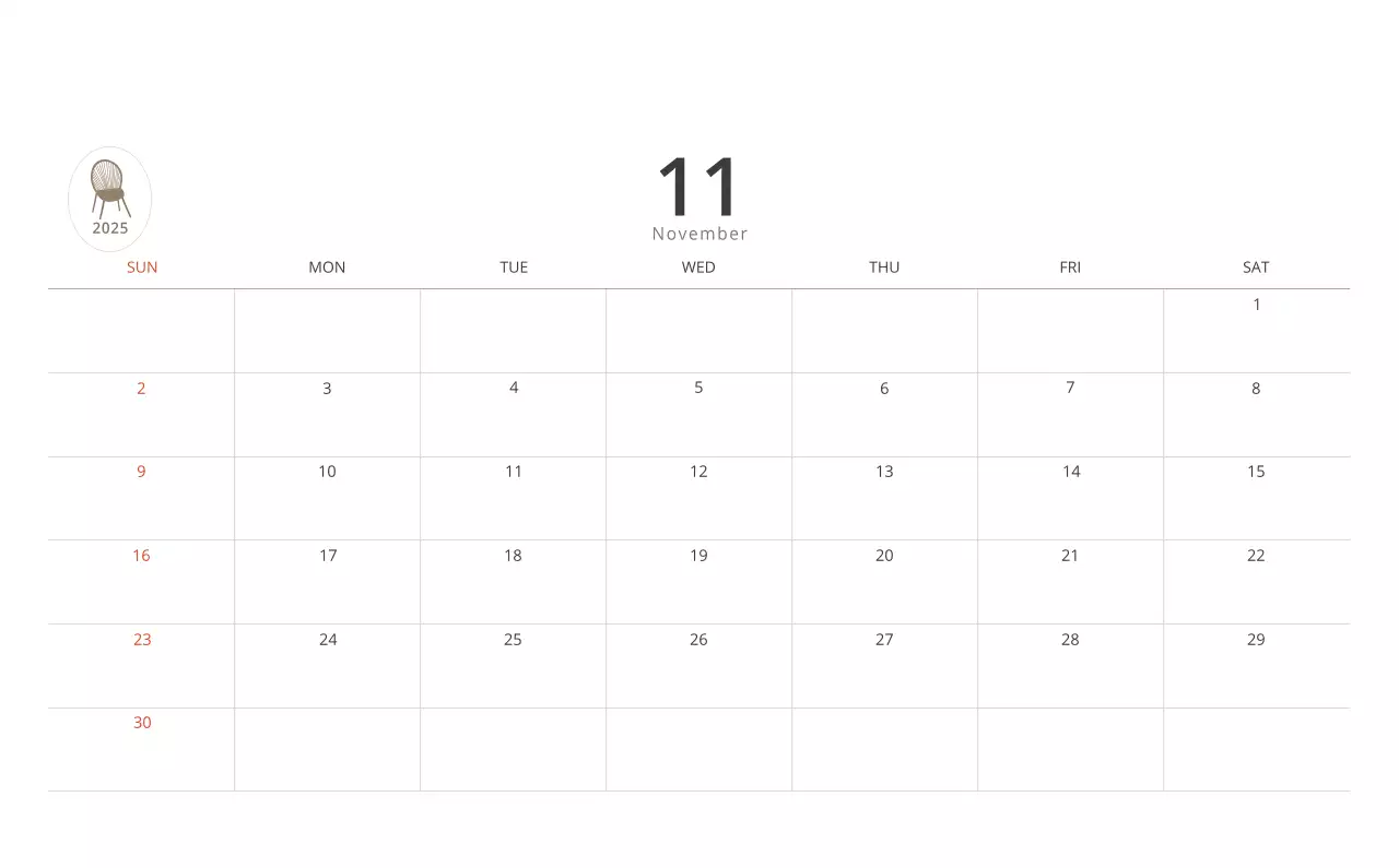 Kalender interior minimalis berwarna krem