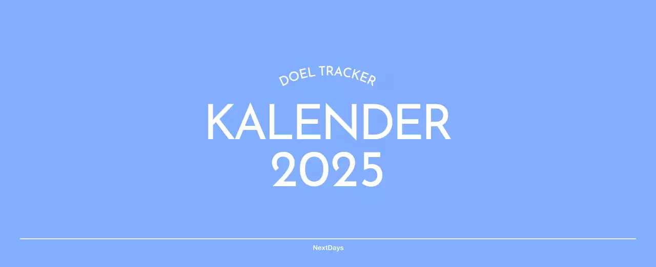 Photo goal tracker kalender met een vleugje blauw