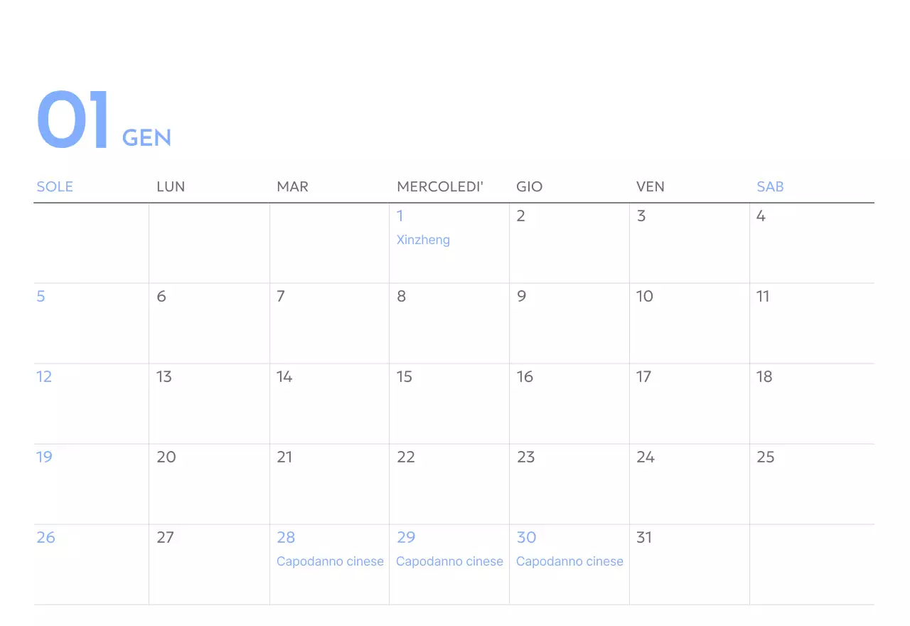 Calendario con foto tracciatore di obiettivi con un tocco di blu