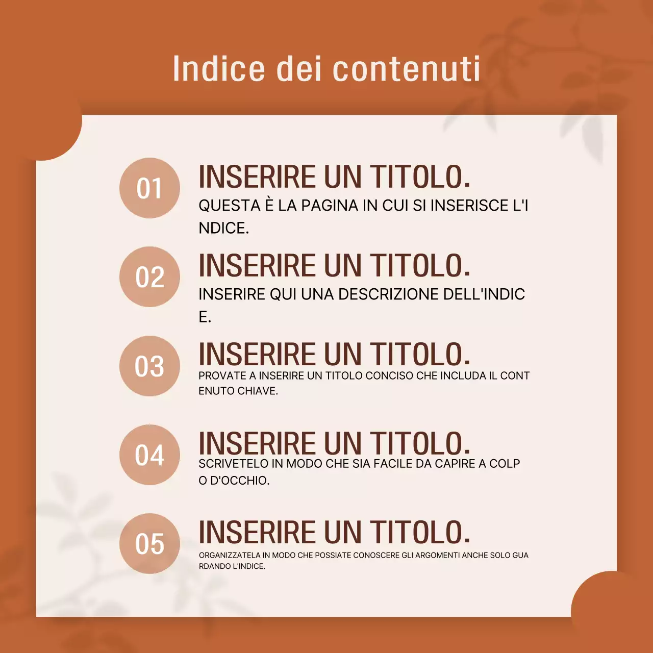 Documentazione del design semplice arancione