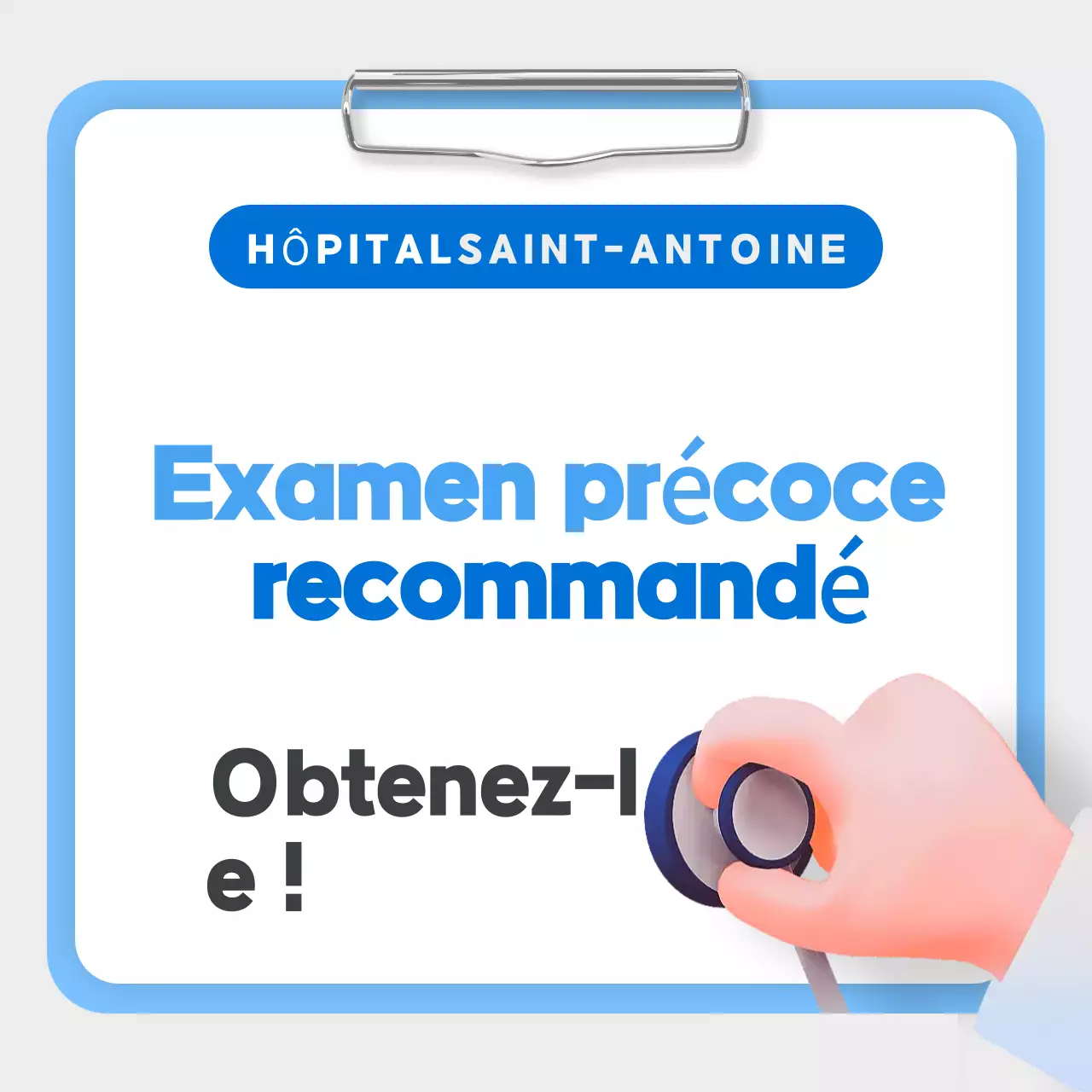 Un certificat de bonne santé bleu