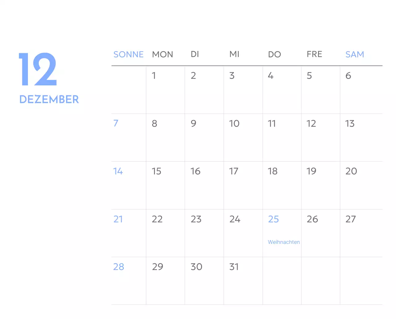 Foto-Zielverfolgungskalender mit einem Hauch von Blau
