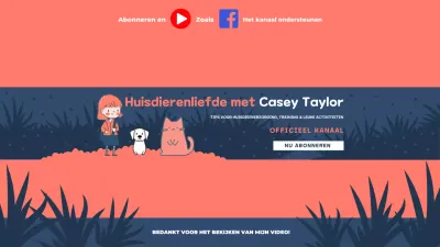 marine oranje youtube kanaal sjabloon huisdier tips cartoon stijl