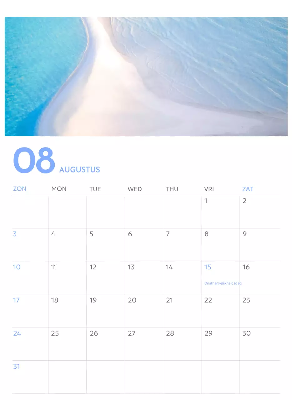 Photo goal tracker kalender met een vleugje blauw