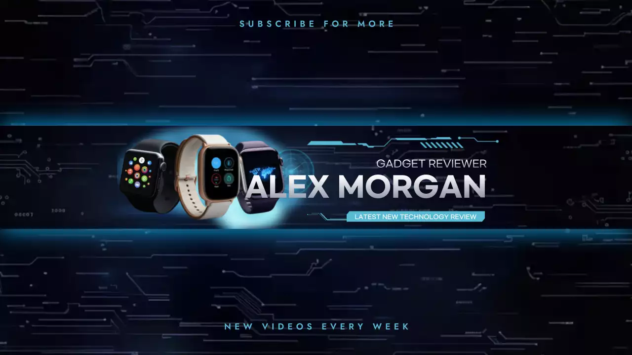 Blue Futuristic Gadget Review Advertisement YouTube Thumbnail