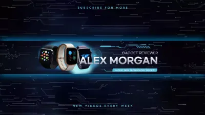 Blue Futuristic Gadget Review Advertisement YouTube Thumbnail