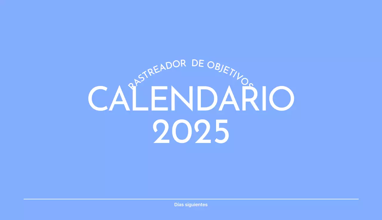 Calendario fotográfico de seguimiento de objetivos con un toque de azul