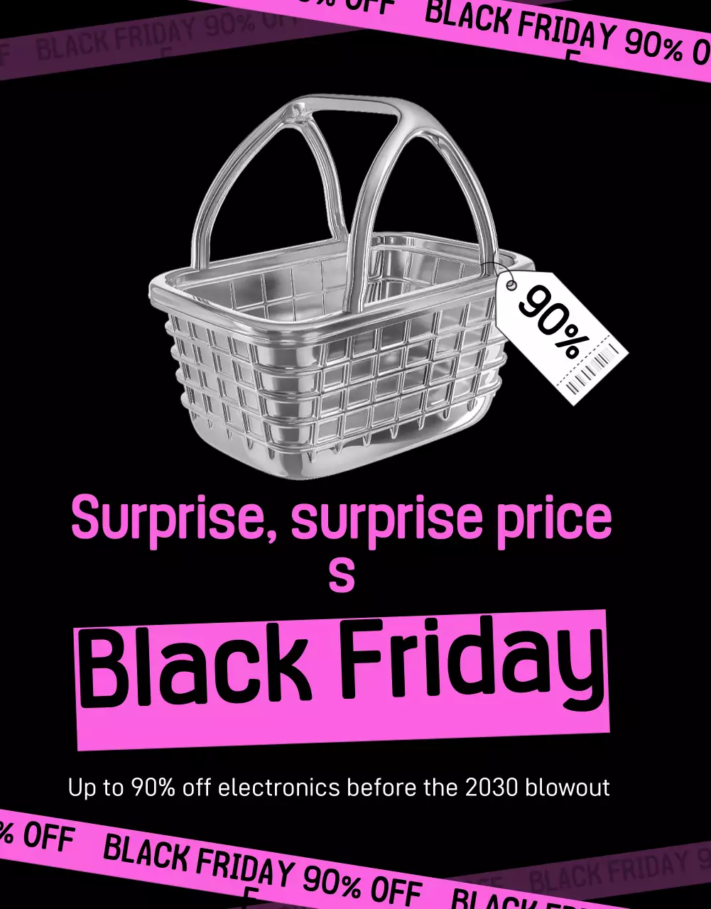 Black Trendy Electronics Promotion Poster