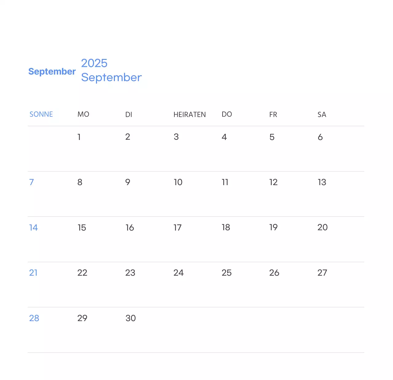 Motivationskalender mit energiegeladenen Illustrationen und positiven Zitaten auf hellblauem Hintergrund