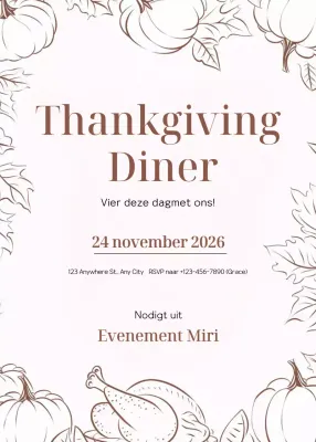 beige elegante uitnodiging voor bedankje