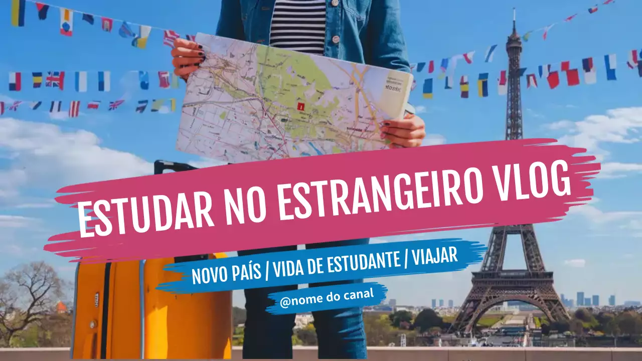 azul cor-de-rosa estudar no estrangeiro vlog estilo moderno