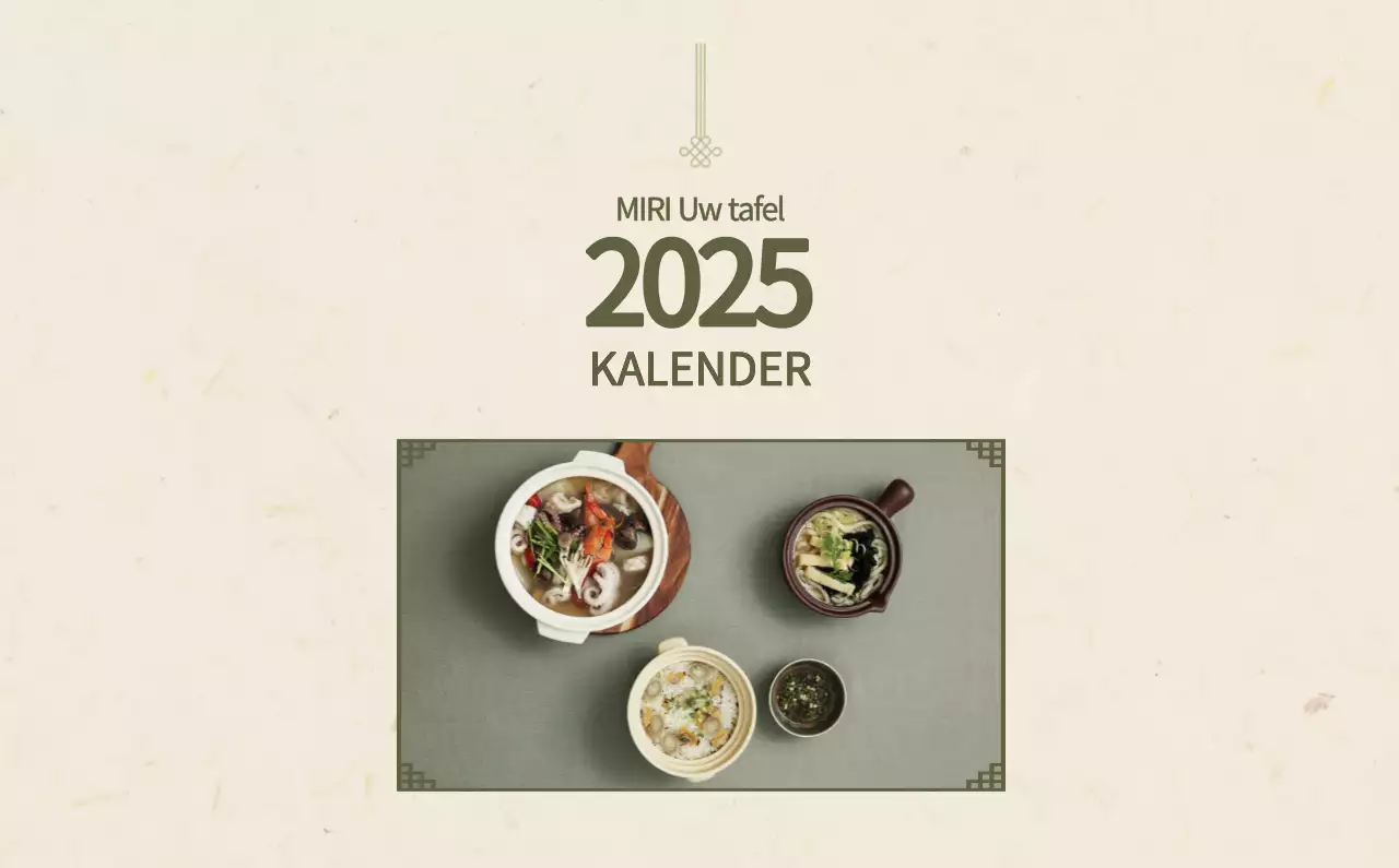 Beige Traditionele Eetkalender