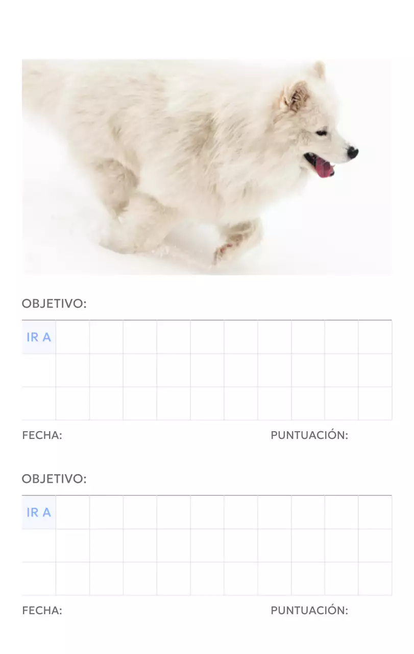 Calendario fotográfico de seguimiento de objetivos con un toque de azul