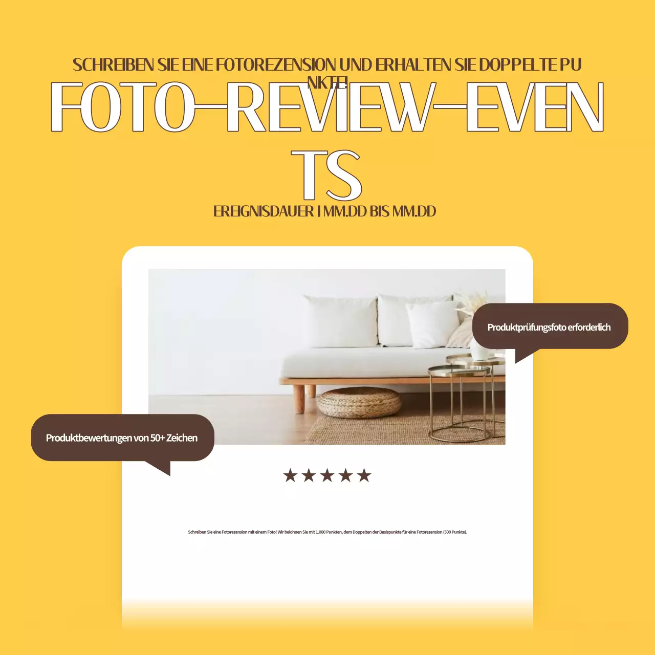 Eine Sammlung von einfachen Bewertungsvorlagen in Gelb