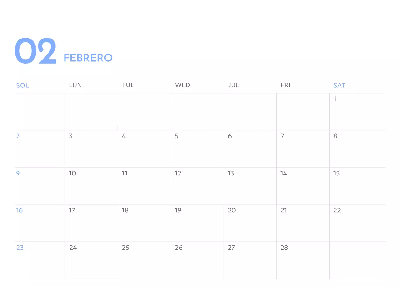 Calendario fotográfico de seguimiento de objetivos con un toque de azul