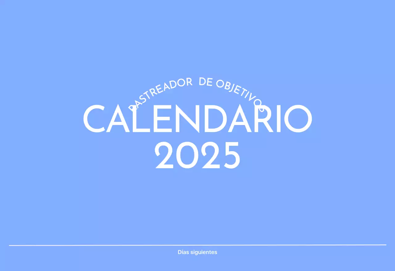 Calendario fotográfico de seguimiento de objetivos con un toque de azul