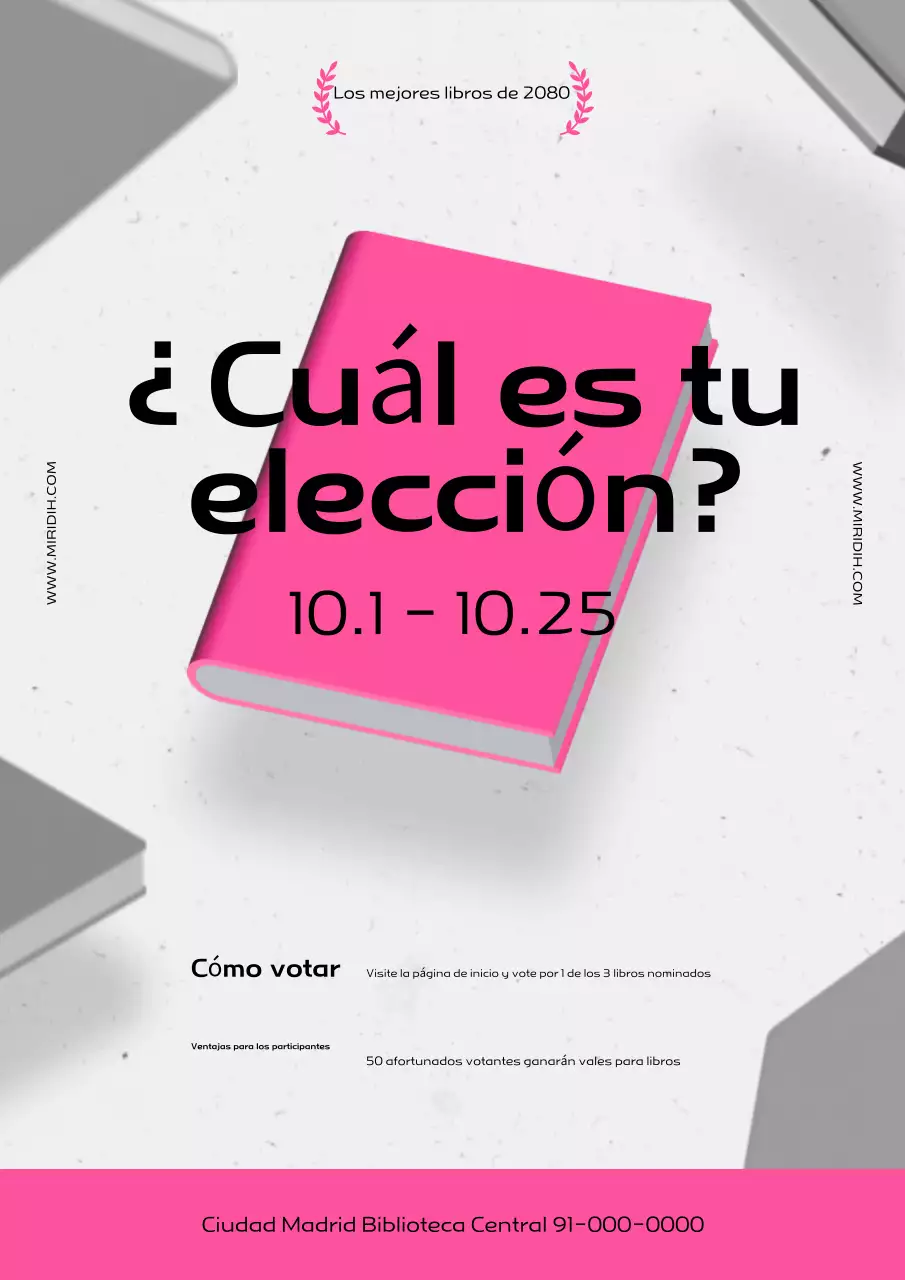 Evento de lectura Hot Pink Modern