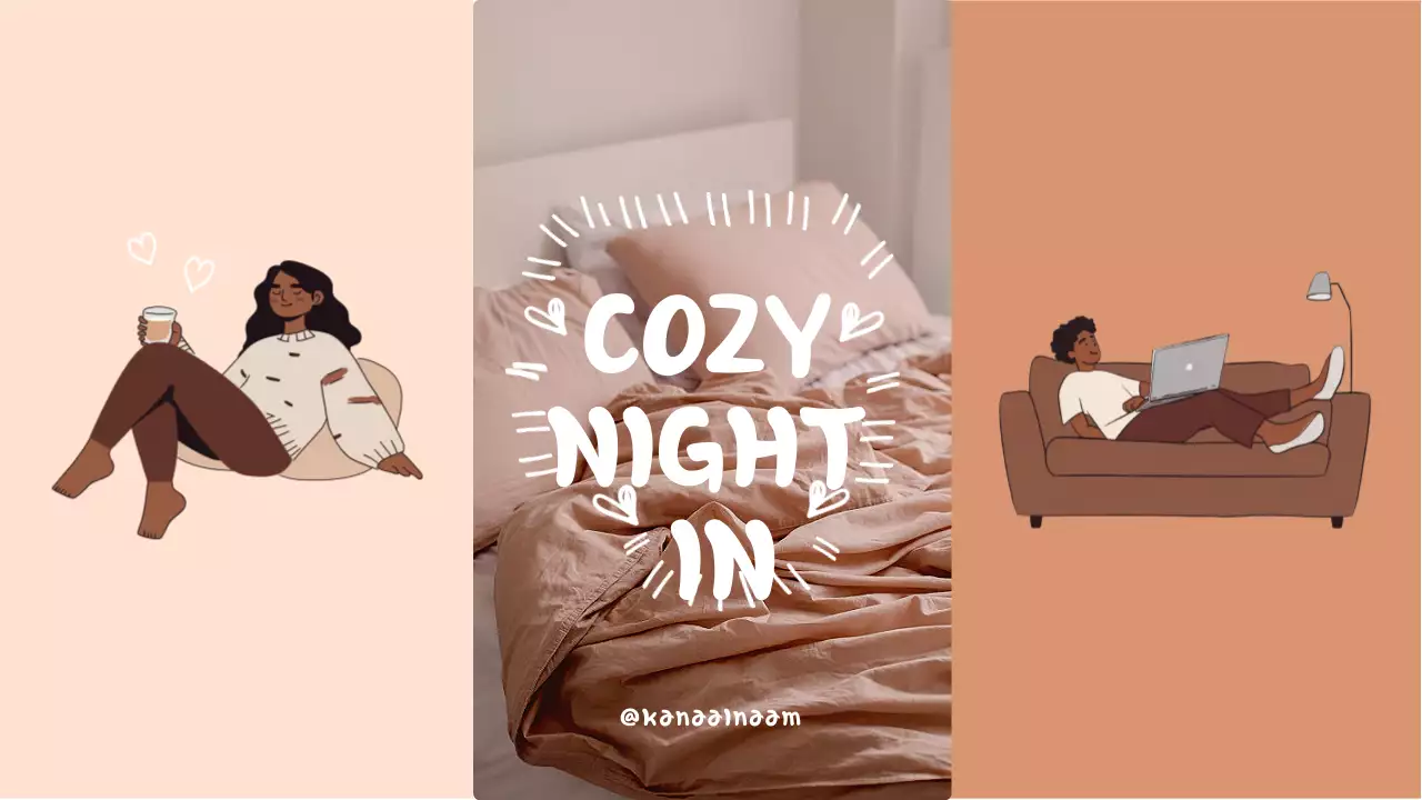beige cozy night in vlog