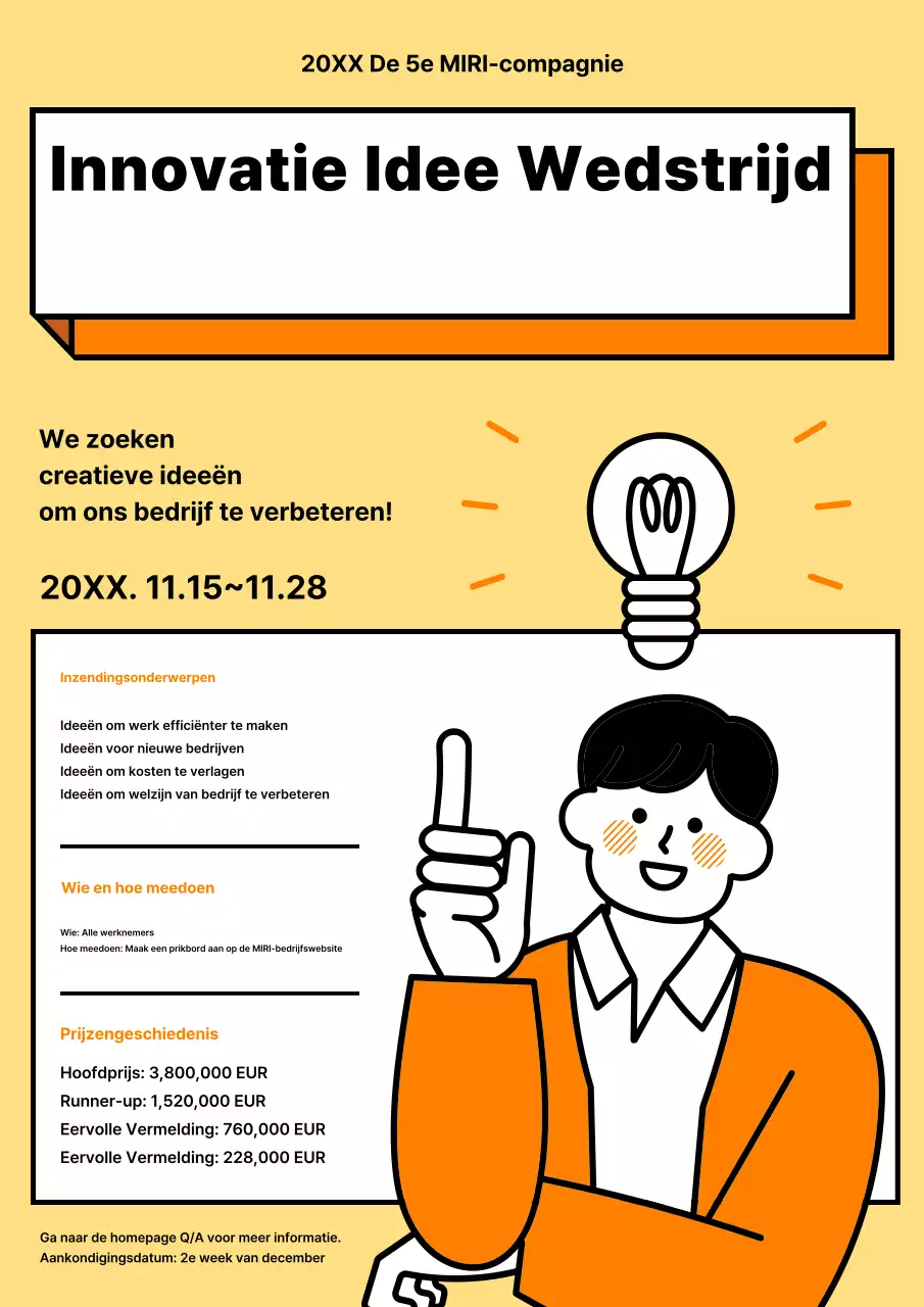 Gele eenvoudige ideeënwedstrijd