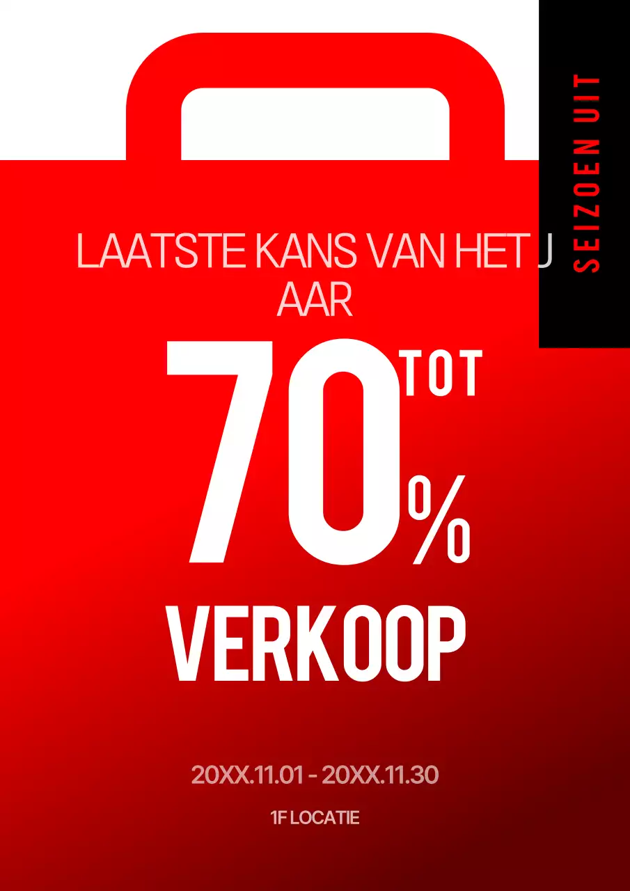 Rode moderne verkoopadvertentie