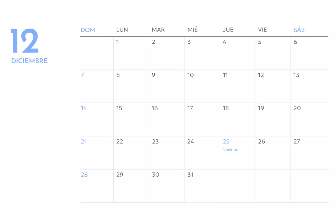 Calendario fotográfico de seguimiento de objetivos con un toque de azul