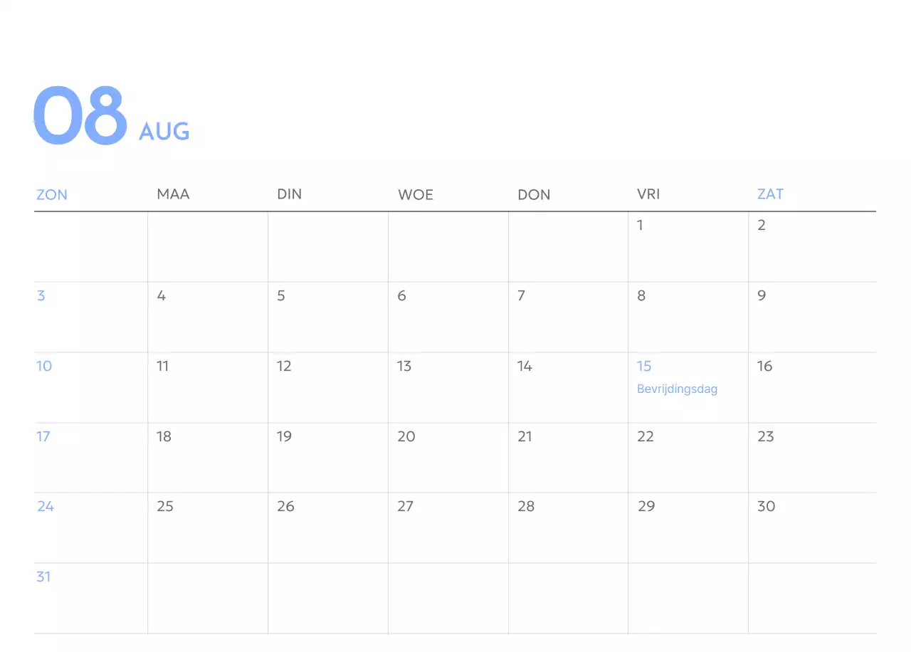 Photo goal tracker kalender met een vleugje blauw