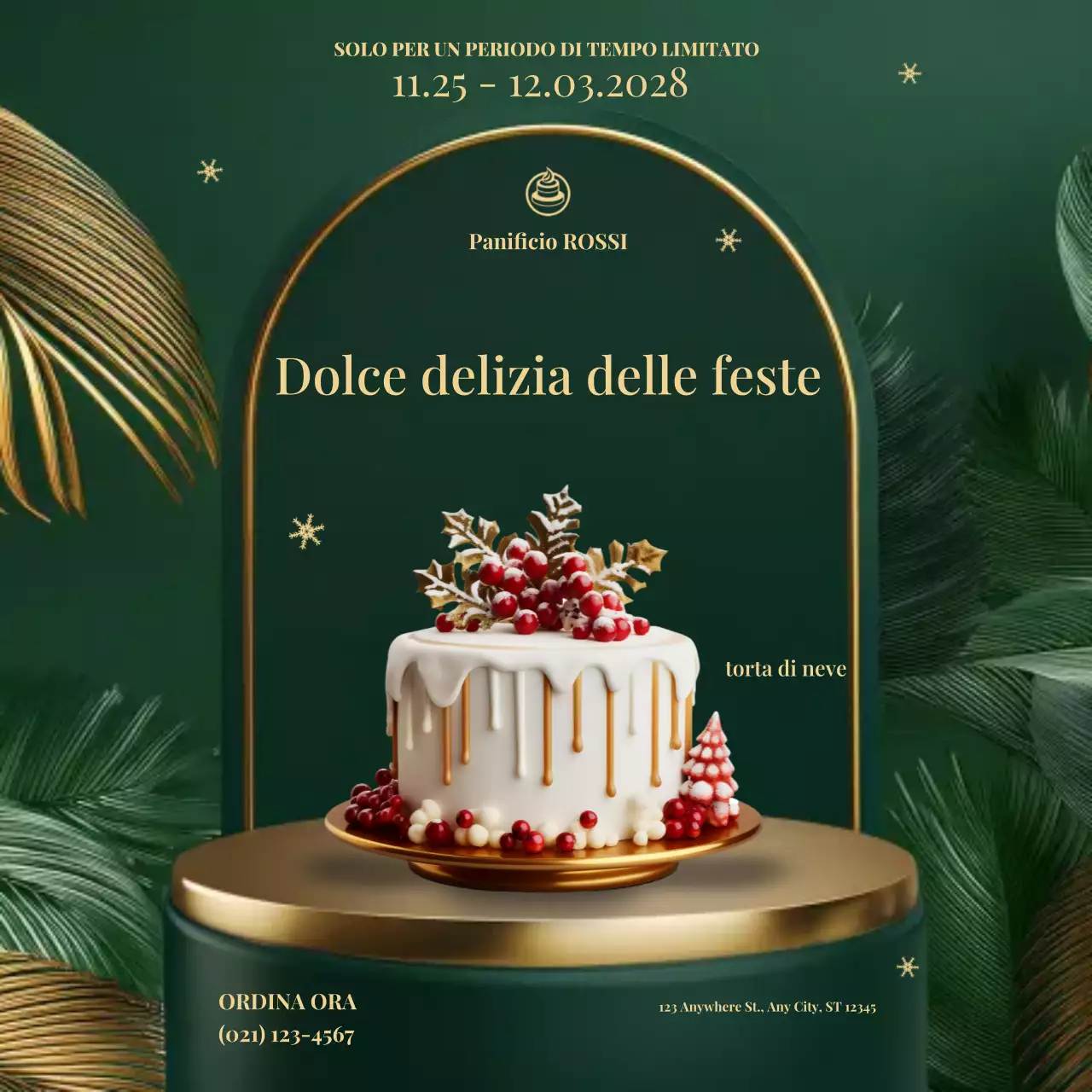 Promozione della pasticceria Green Holiday Sweet Delight