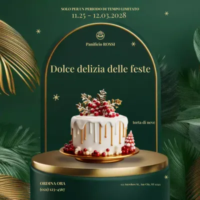 Promozione della pasticceria Green Holiday Sweet Delight