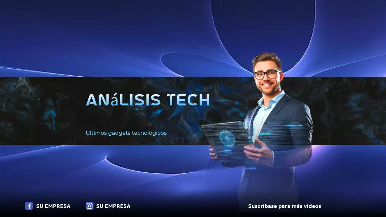 blue modern tech youtube channel art